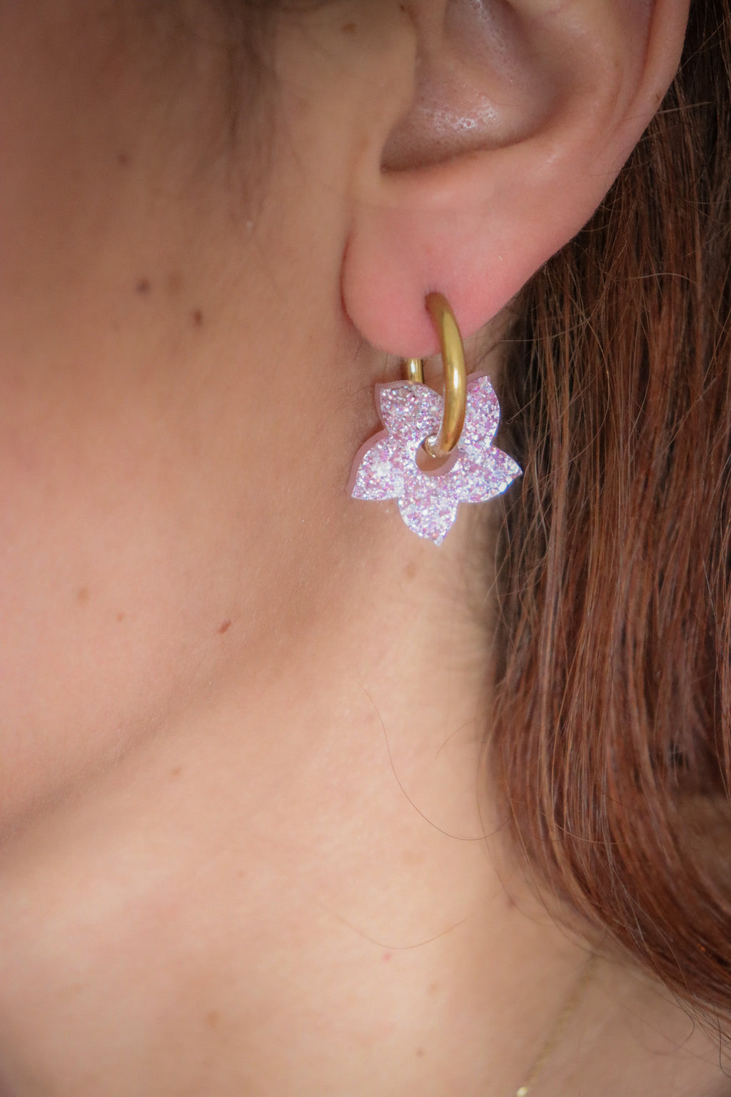 Créoles Flora Paillettes Lilas
