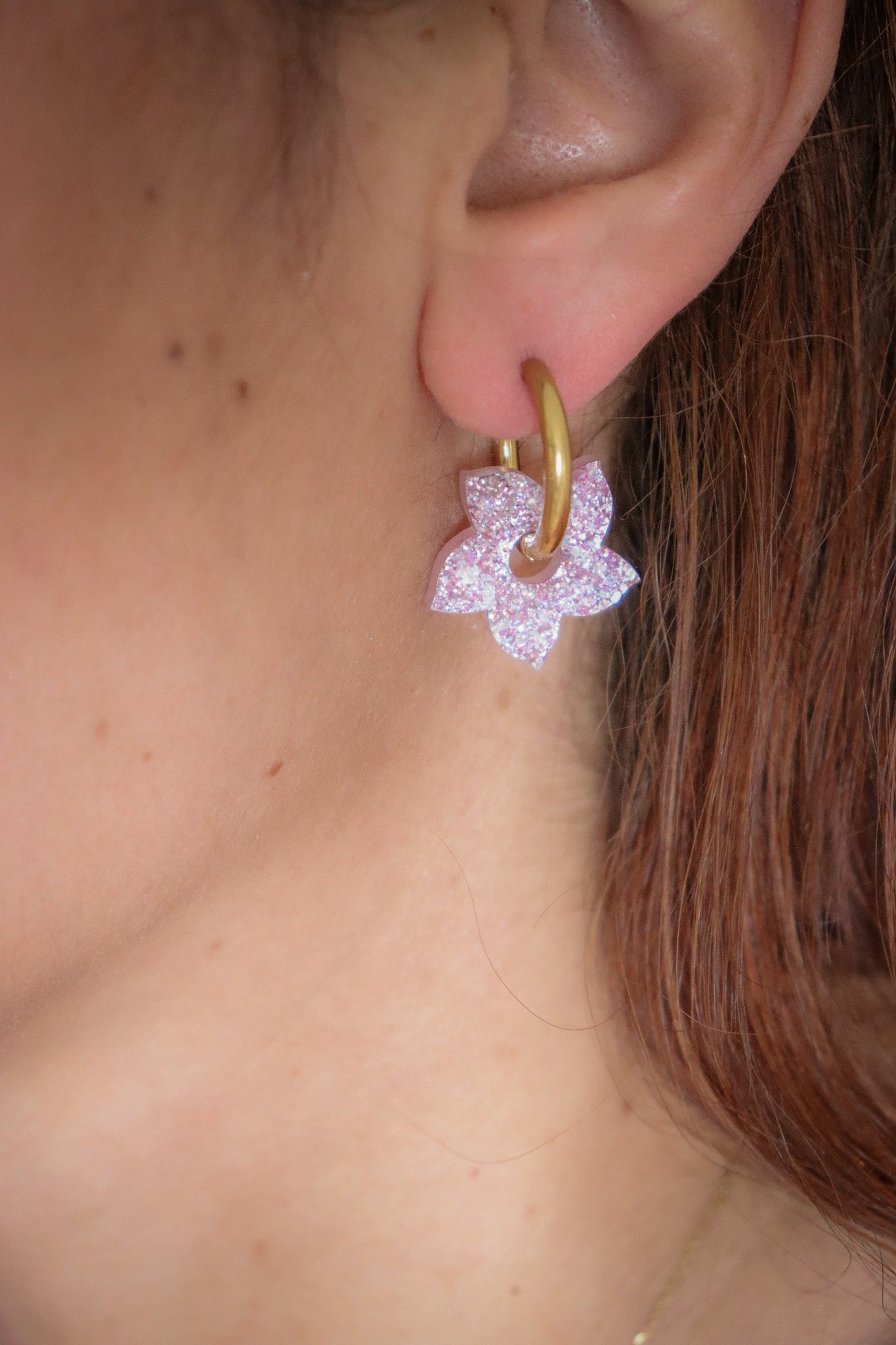 Créoles Flora Paillettes Lilas