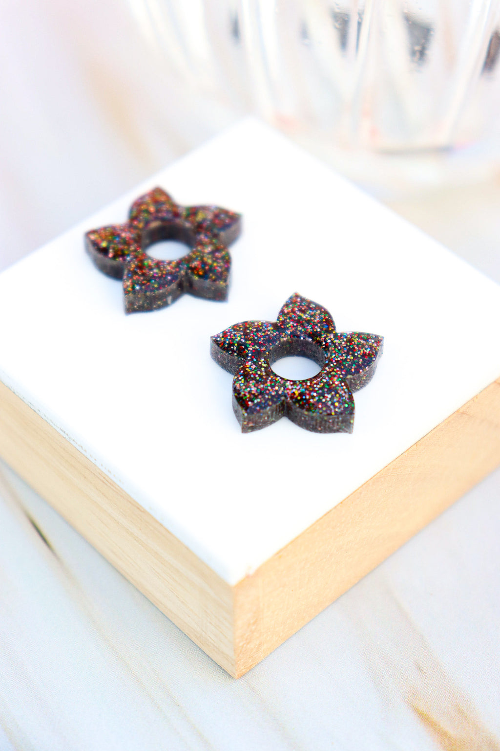 Créoles Flora paillettes Dark Brown