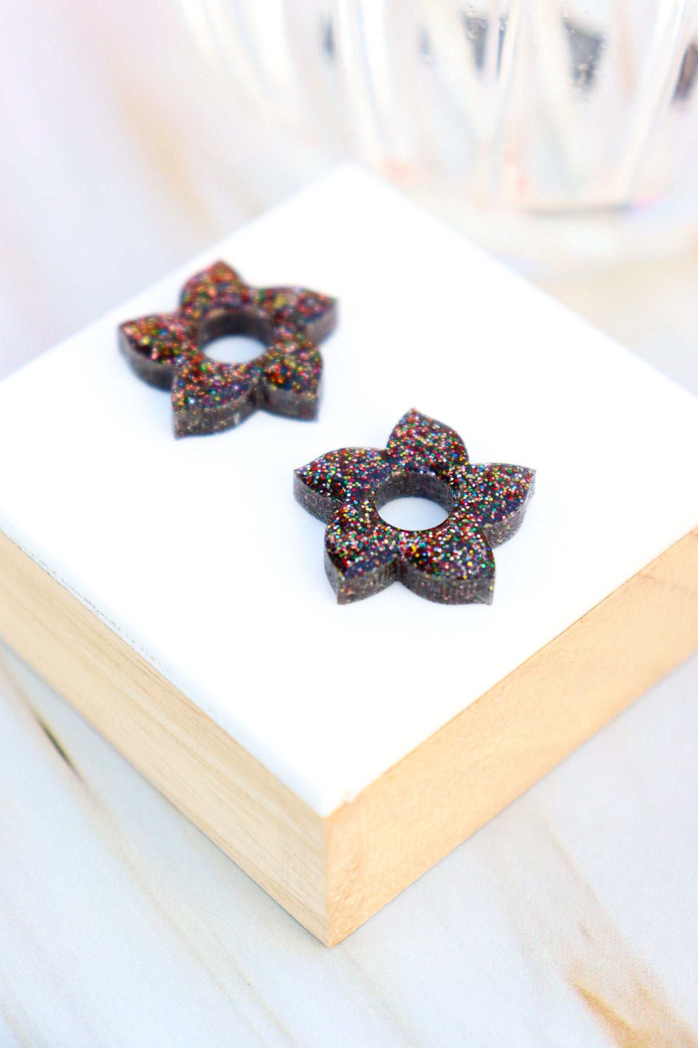 Créoles Flora paillettes Dark Brown