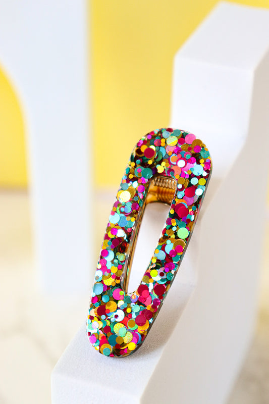 Barrette triangle Paillettes Joie Vert