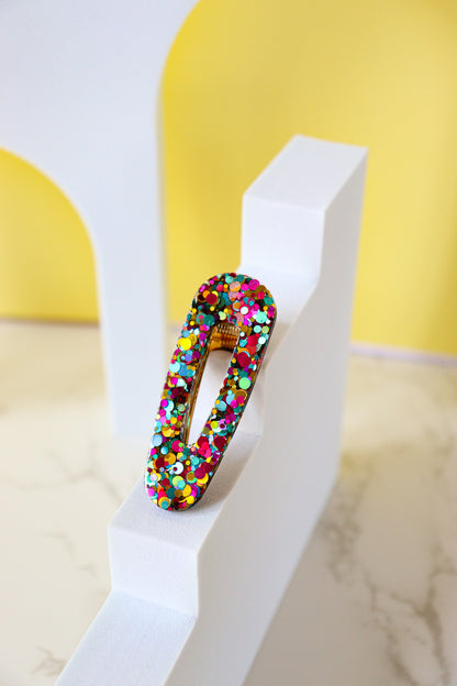 Barrette triangle Paillettes Joie Vert