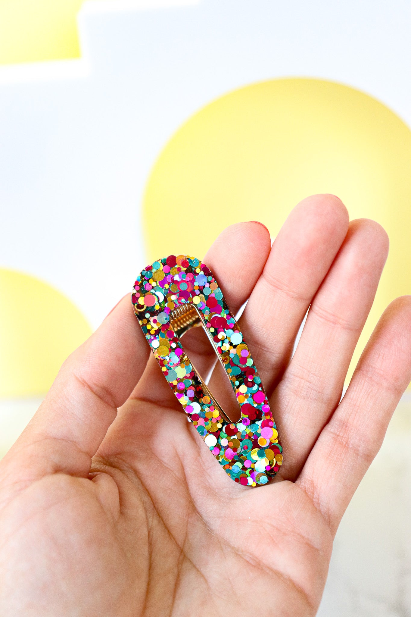 Barrette triangle Paillettes Joie Vert