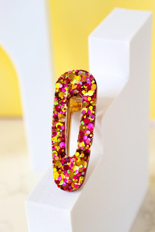 Barrette triangle Paillettes Joie Rouge
