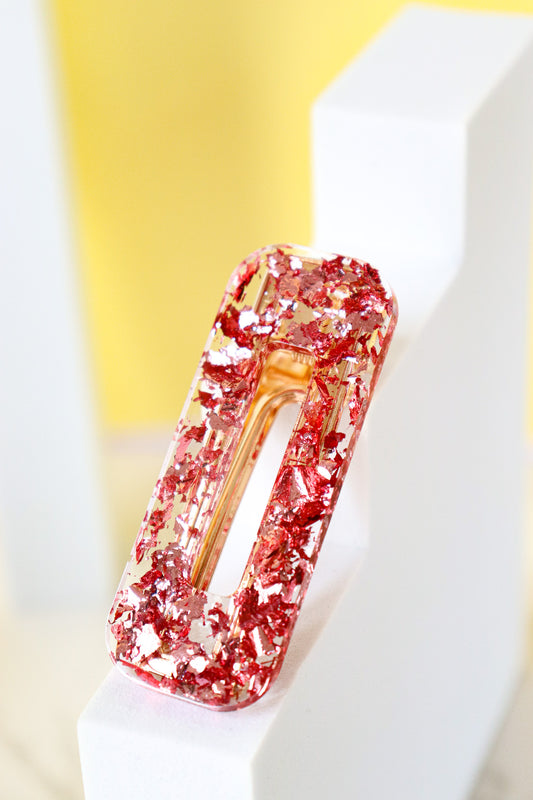 Barrette Rectangle Alu Rose Gold