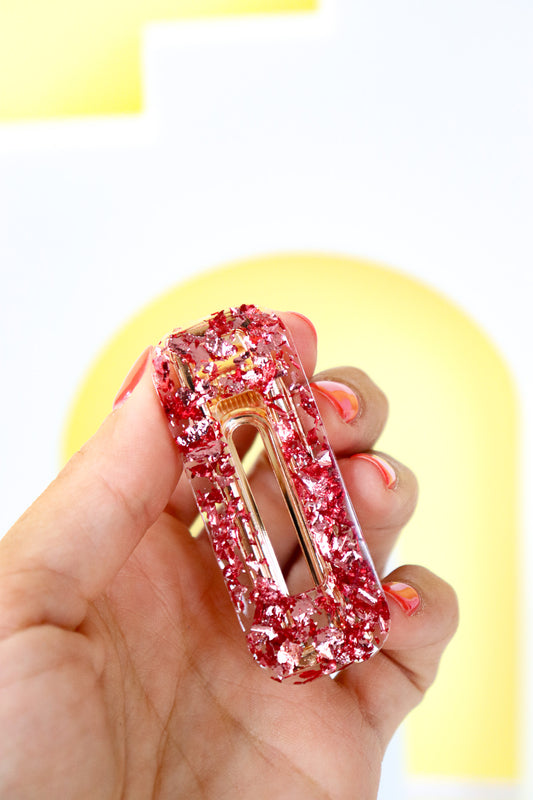 Barrette Rectangle Alu Rose Gold