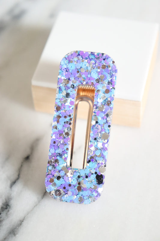 Barrette rectangle joie violette