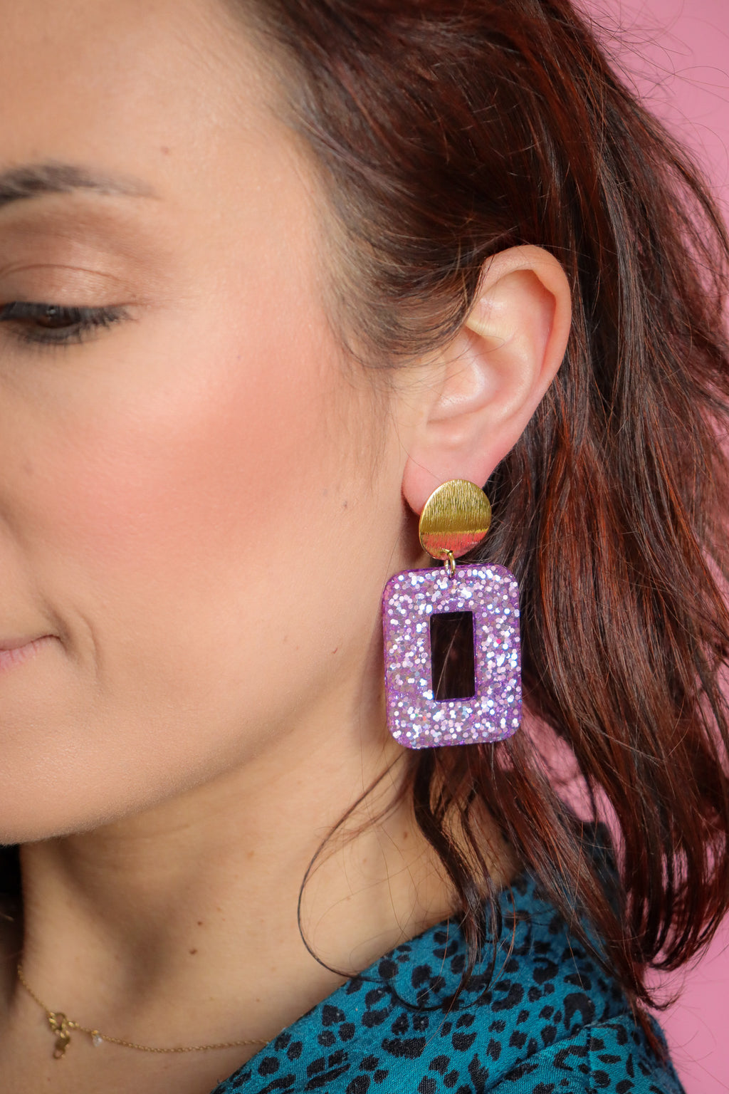 Boucles d'oreilles Rec Violine