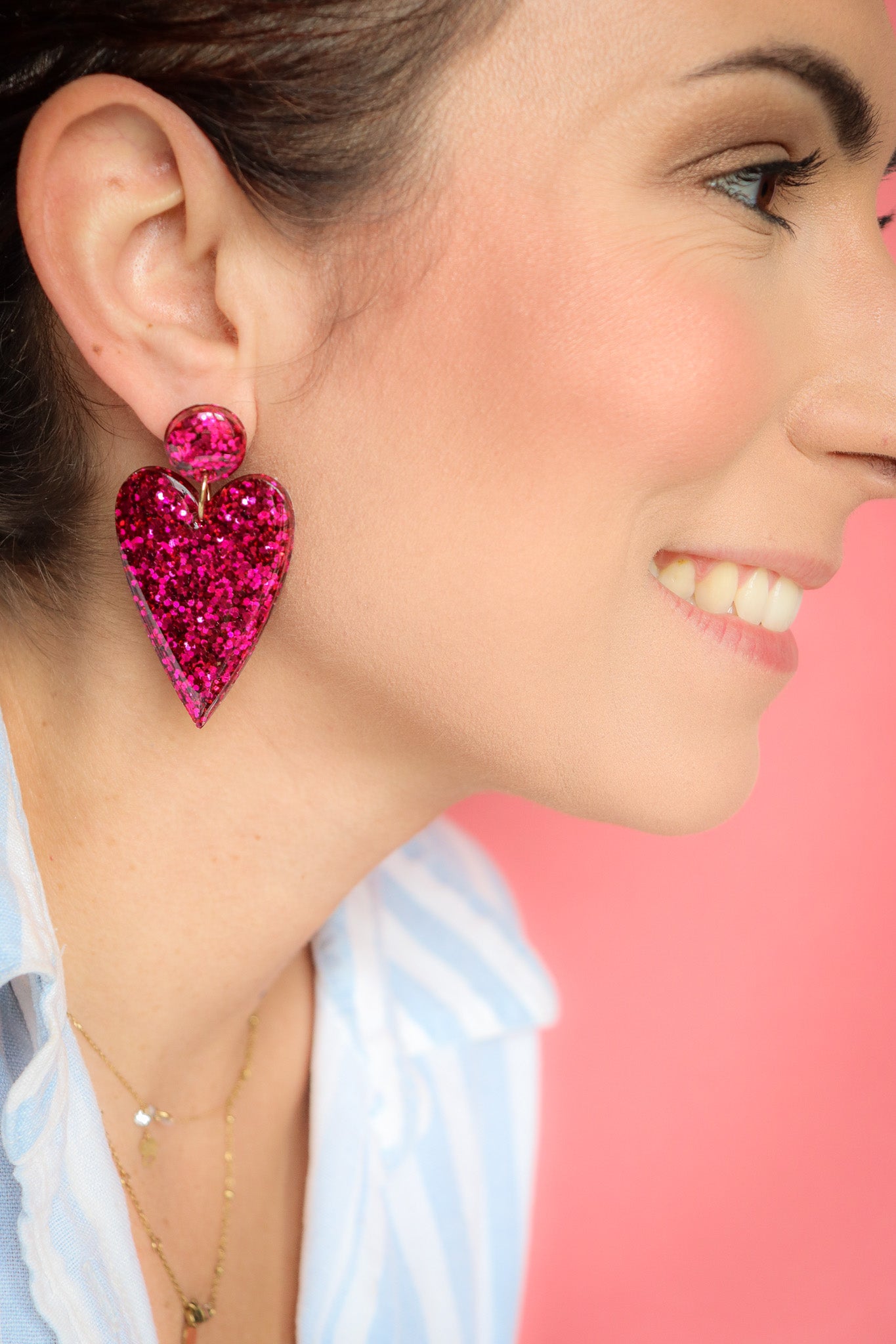 Boucles d'oreilles Claire Fuchsia