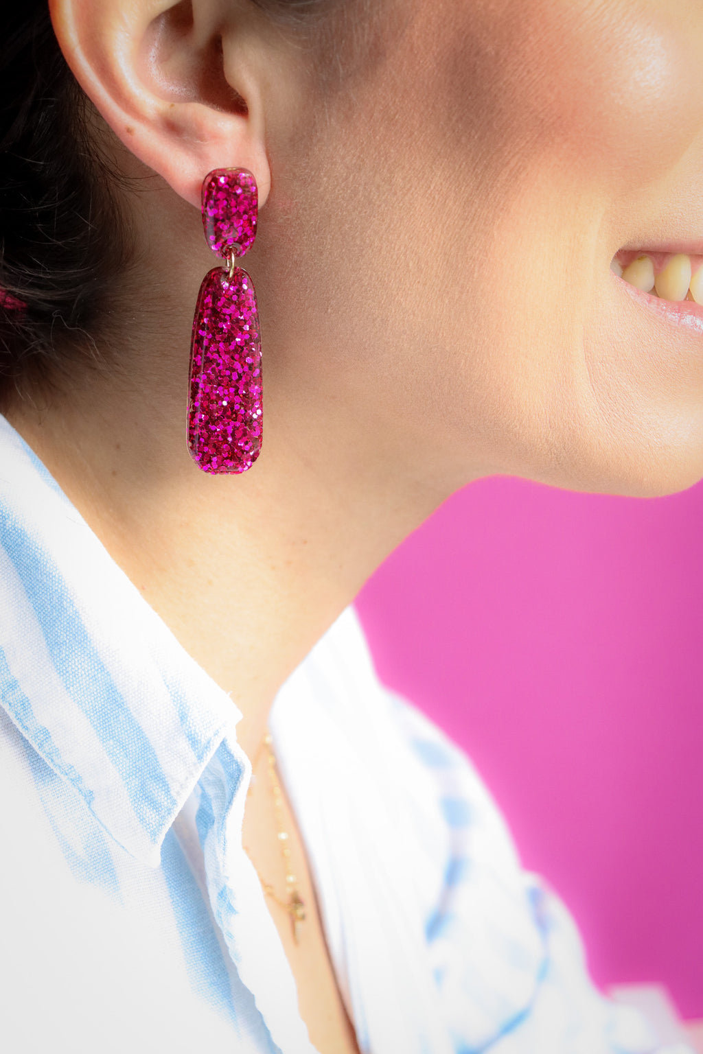 Boucles d'oreilles Gwen Fuchsia