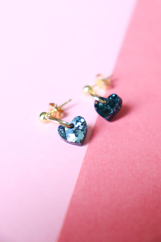 Boucles d'oreilles Lucie paillettes noires