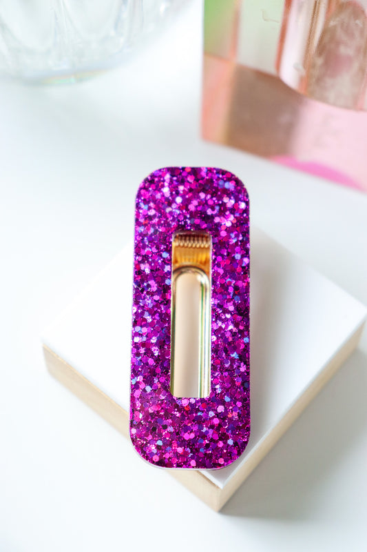 Barrette rectangle deep violet