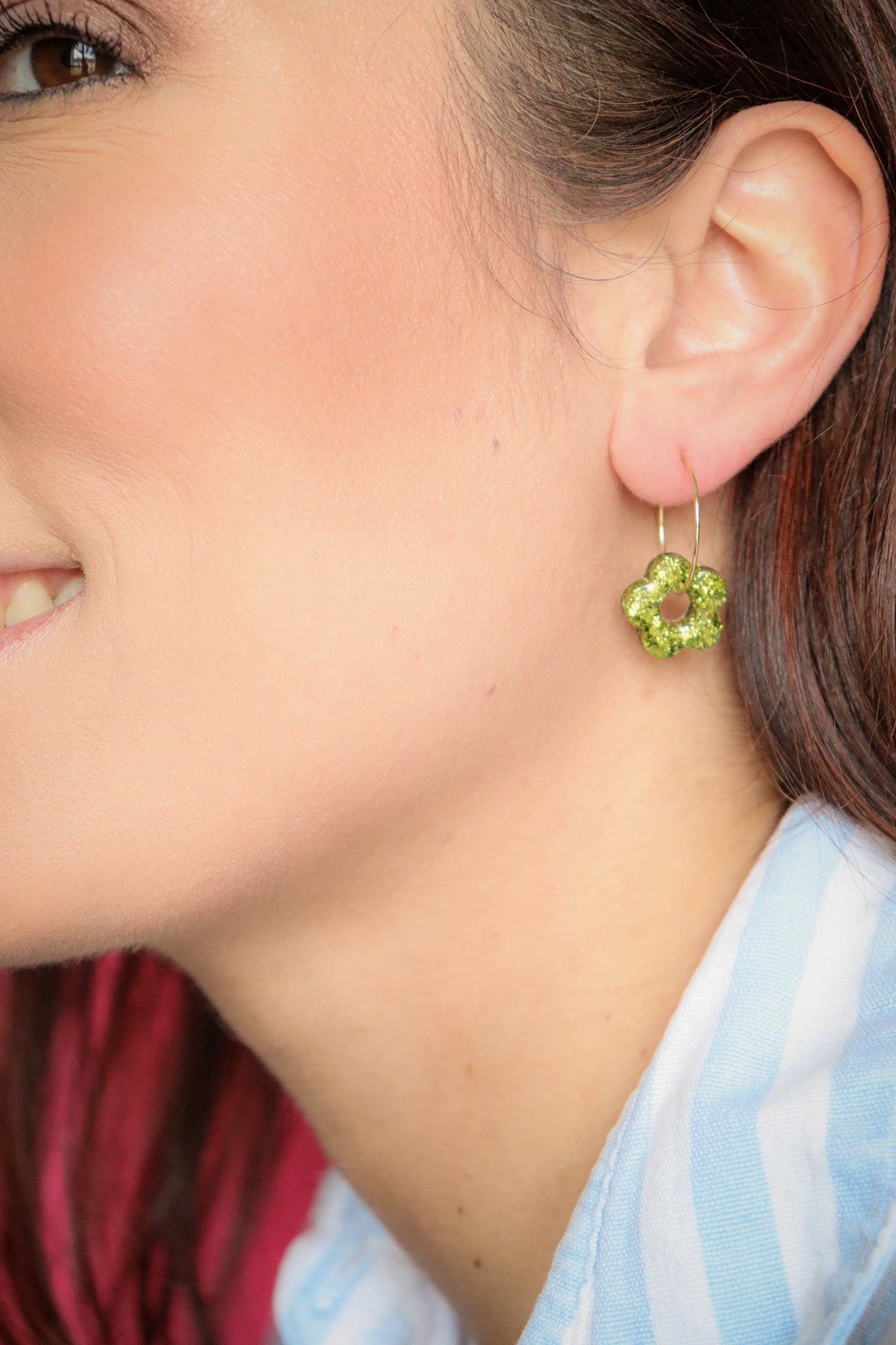 Boucles d'oreilles Isa S Citron vert