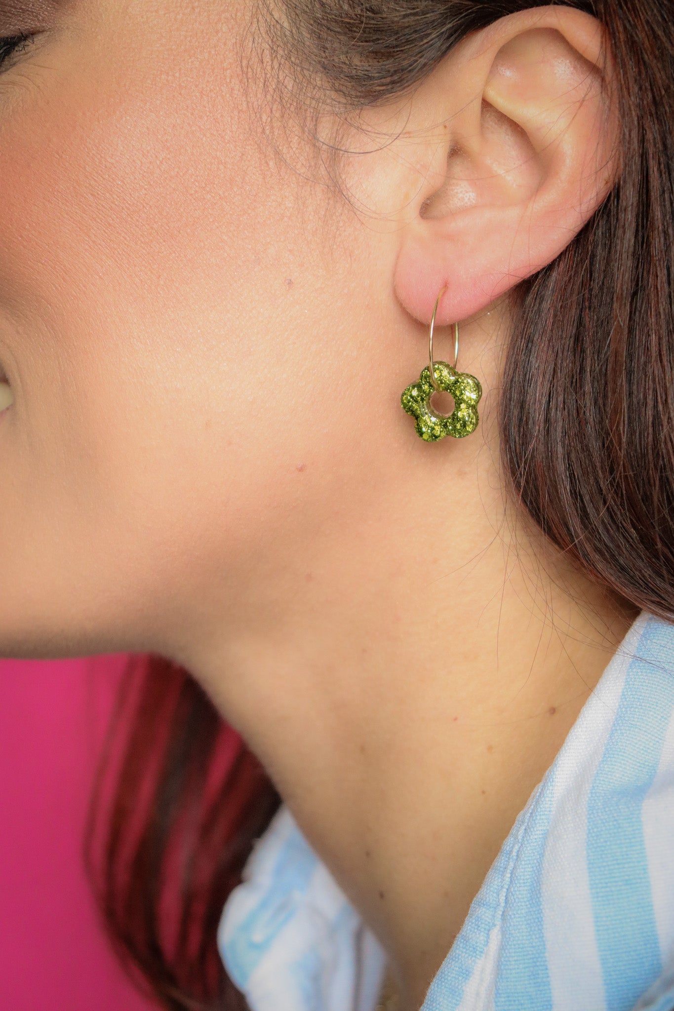 Boucles d'oreilles Isa S Citron vert