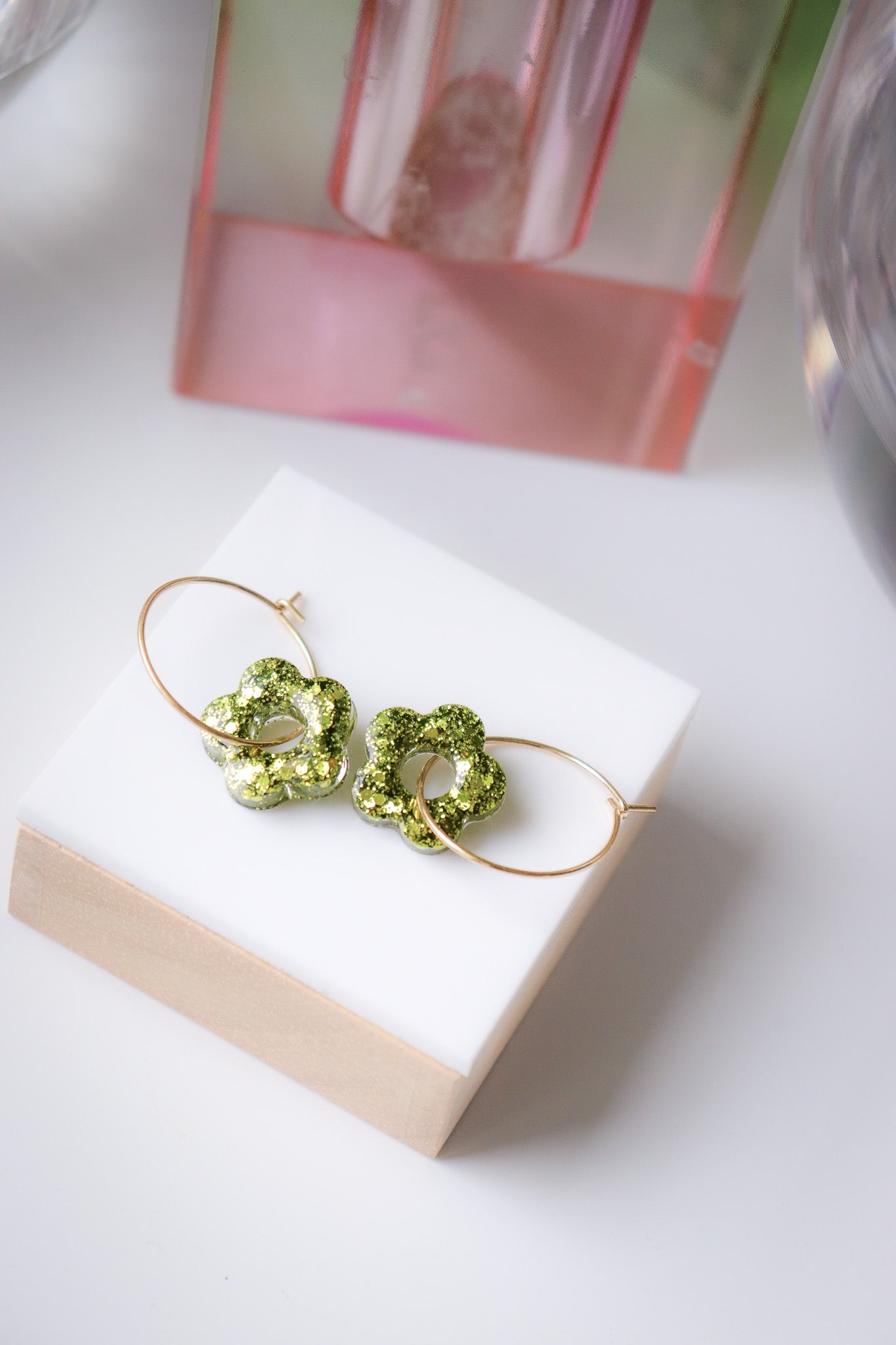 Boucles d'oreilles Isa S Citron vert