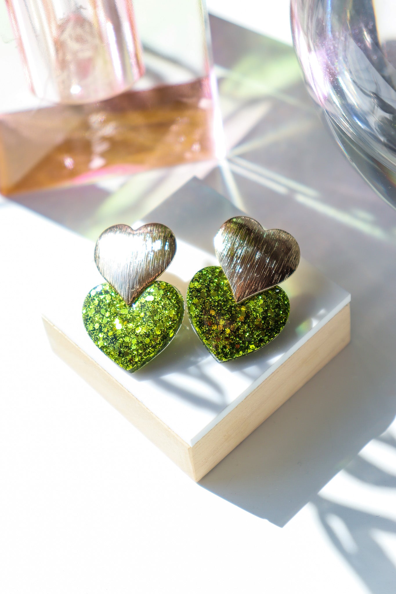 Boucles d'oreilles Caroline citron vert
