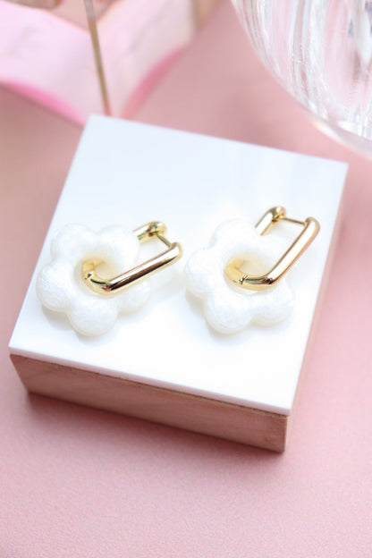 Boucles d'oreilles Isabelle L Blanc Nacré