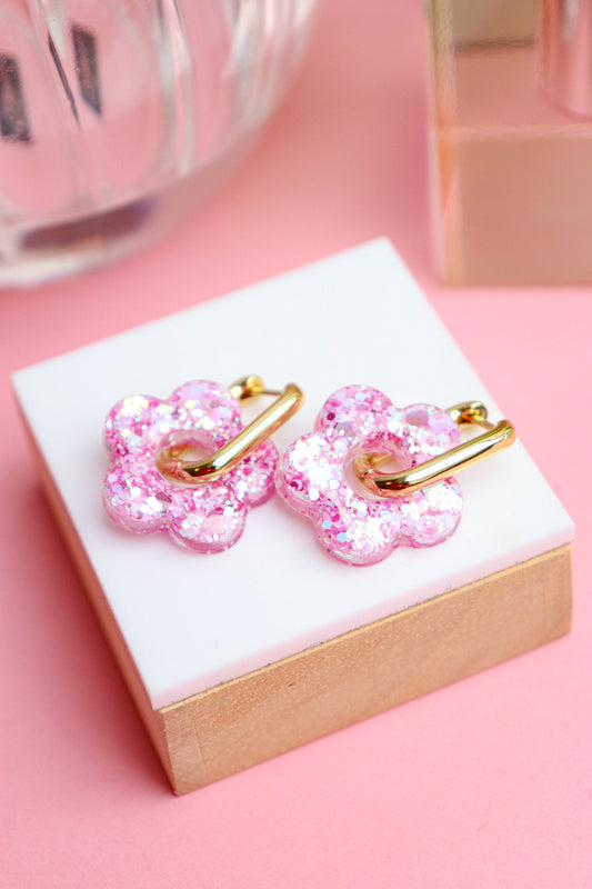 Boucles d'oreilles Isabelle Chamallow Framboise