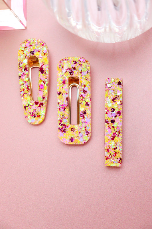 Barrette Jaune Amour
