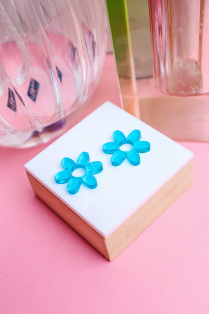 Boucles d'oreilles Jeanne Bleu transparent