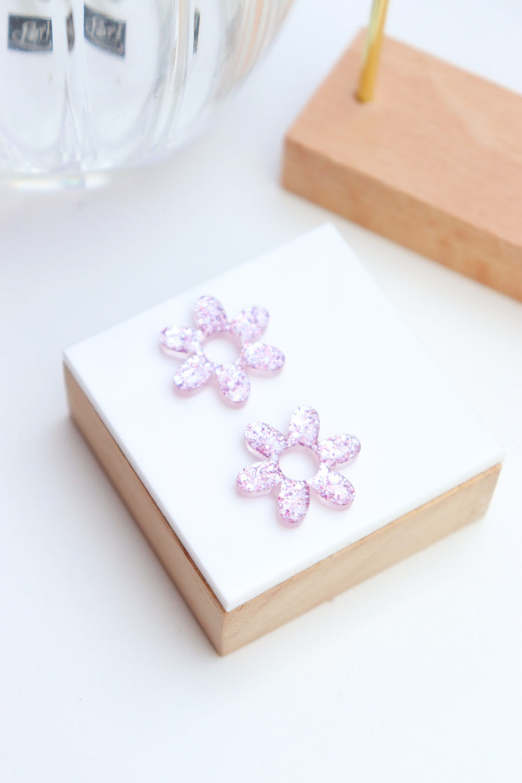 Créoles Jeanne Paillettes Lilas
