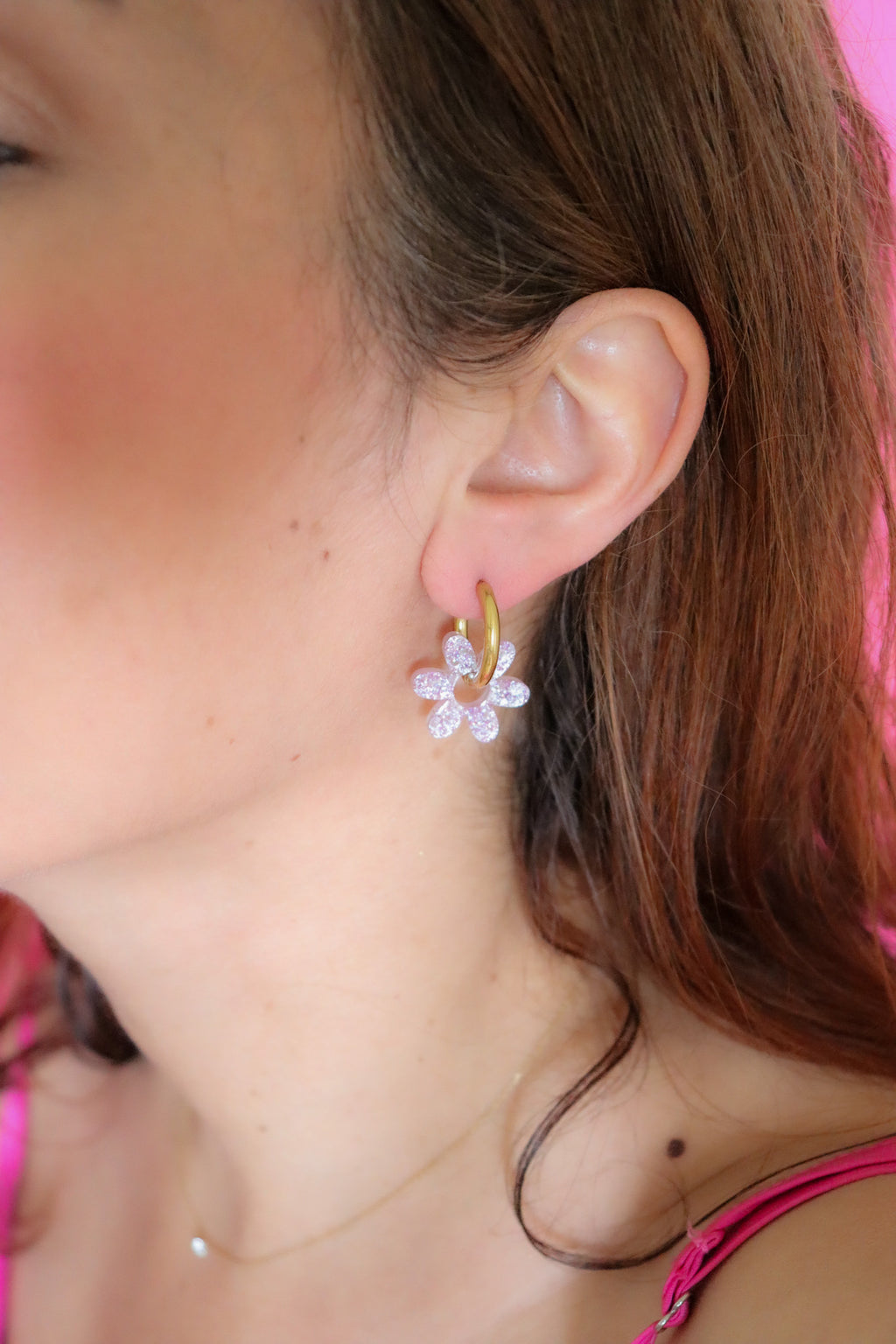 Créoles Jeanne Paillettes Lilas
