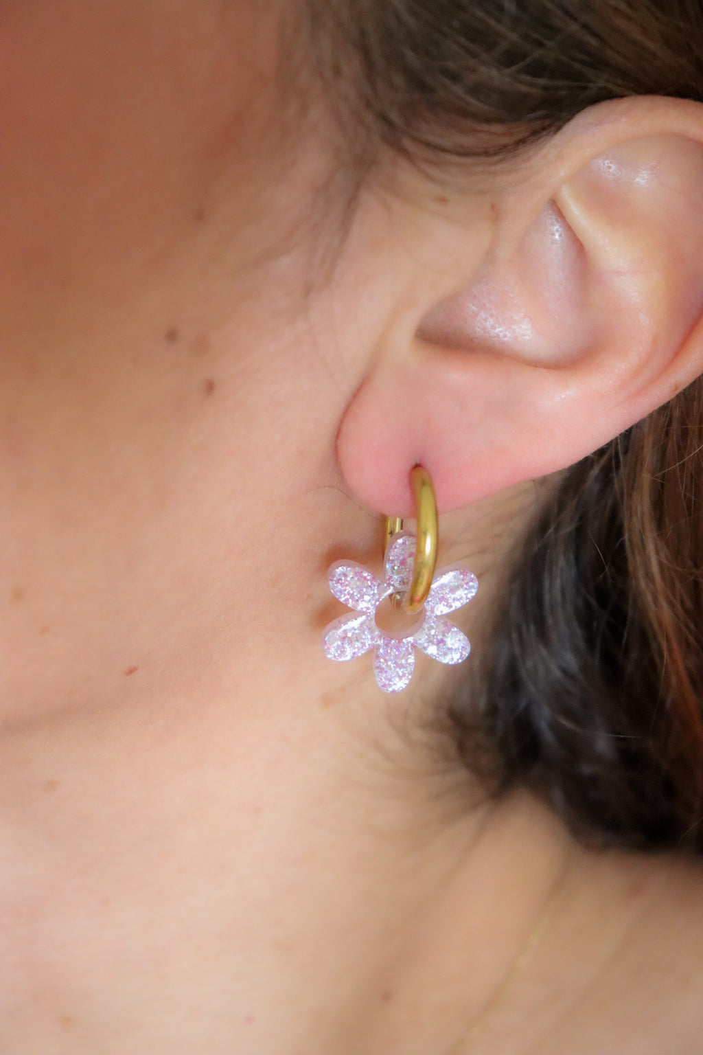Créoles Jeanne Paillettes Lilas