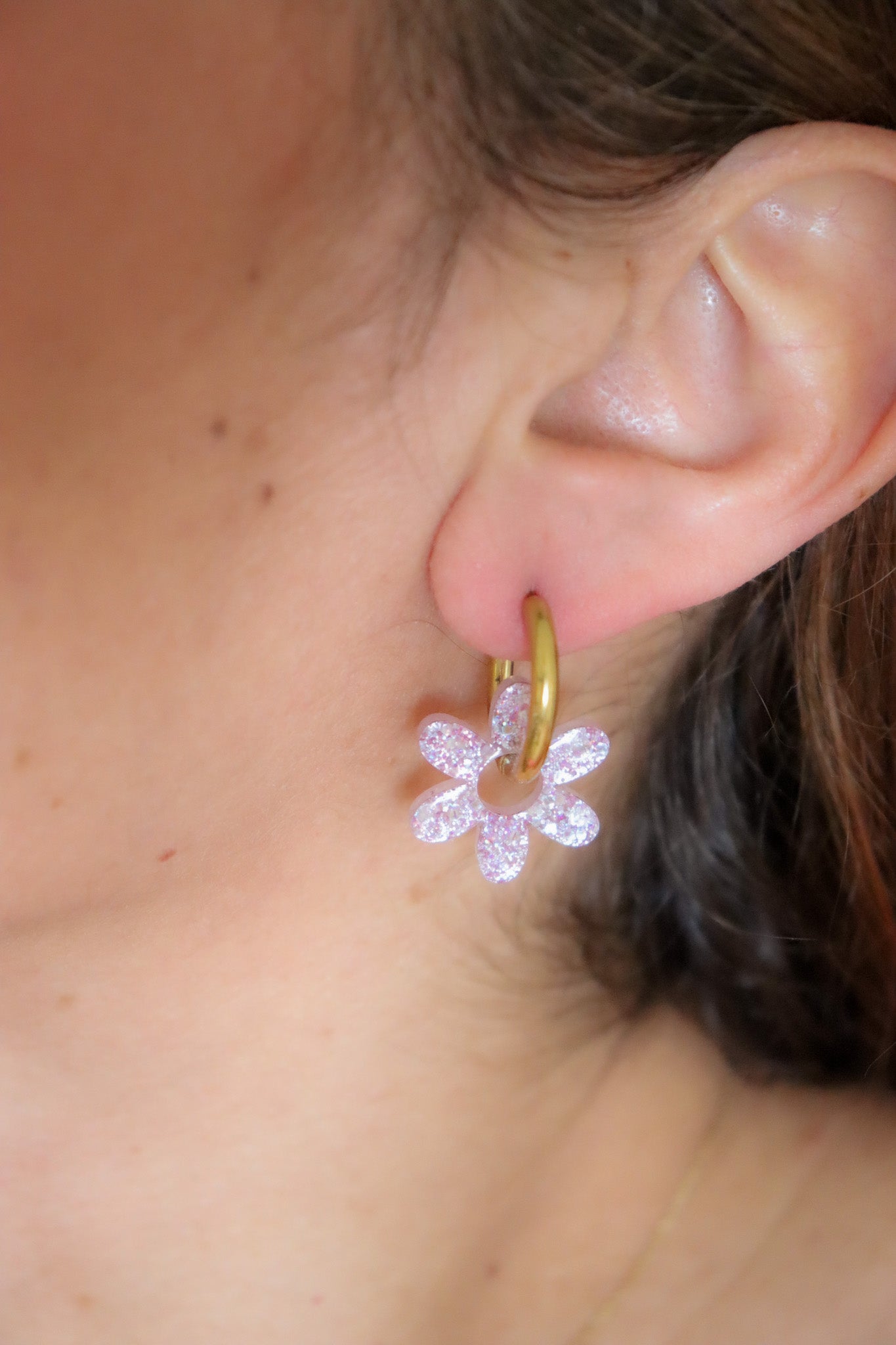 Créoles Jeanne Paillettes Lilas