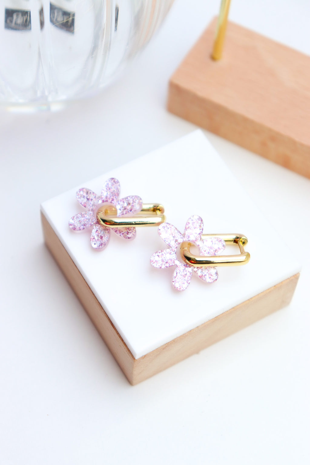 Créoles Jeanne Paillettes Lilas