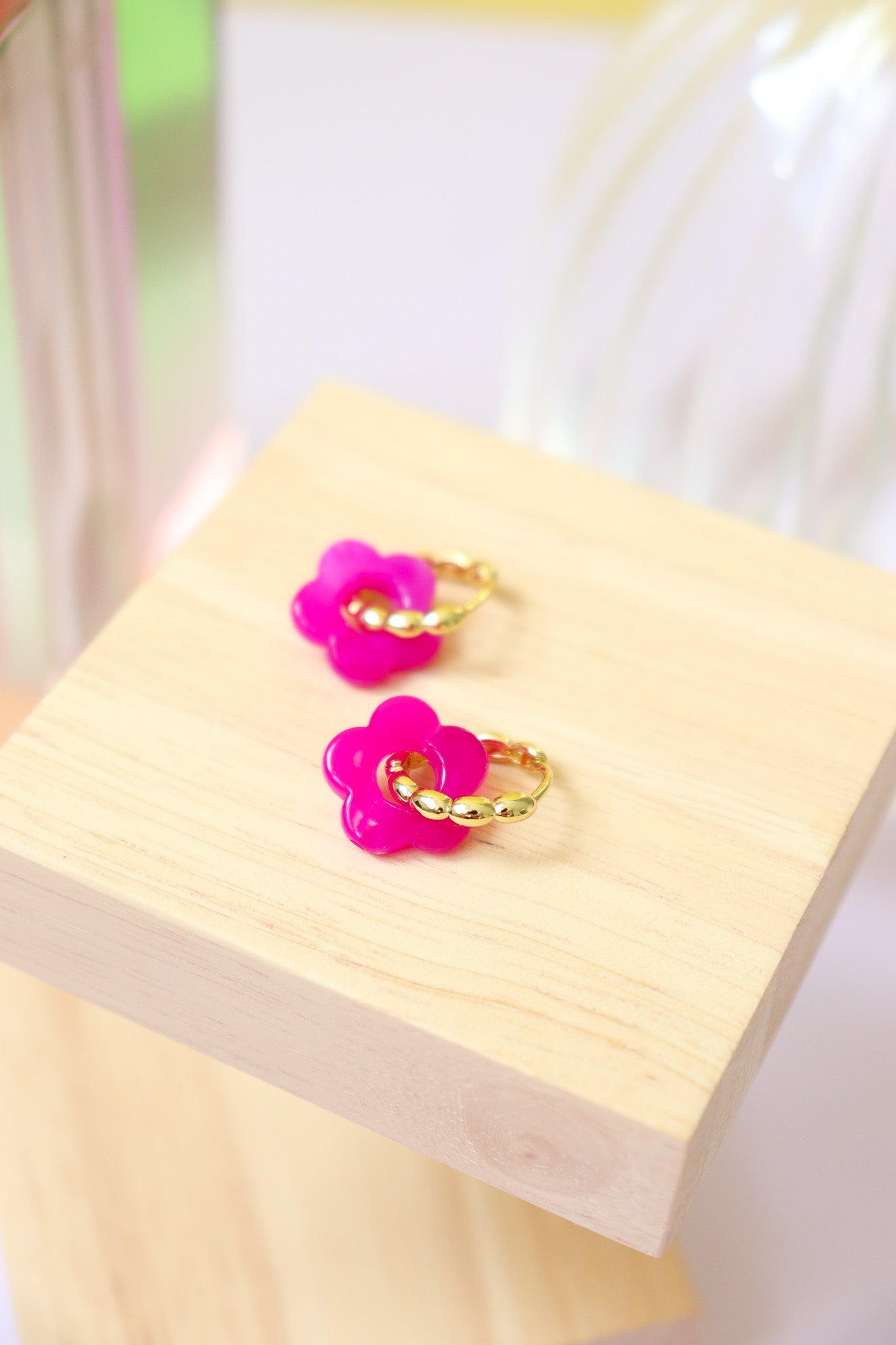Boucles d'oreilles Lise Fuschia