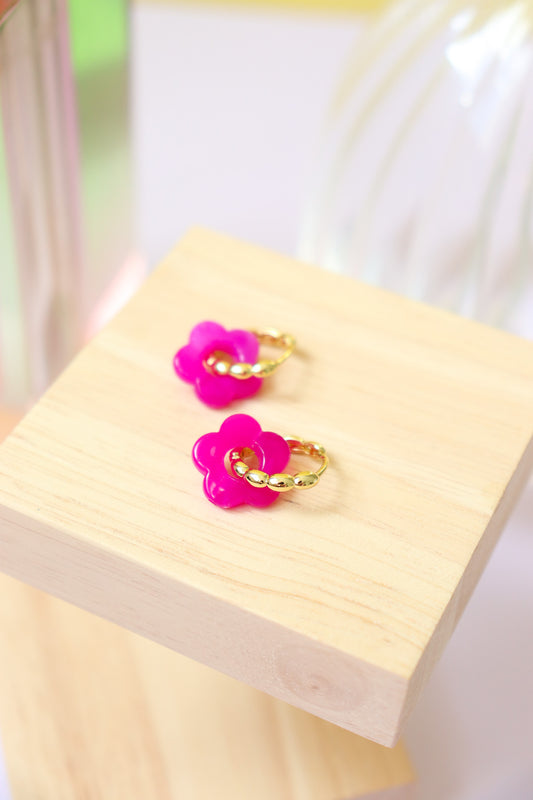 Boucles d'oreilles Lise Fuschia