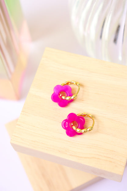 Boucles d'oreilles Lise Fuschia