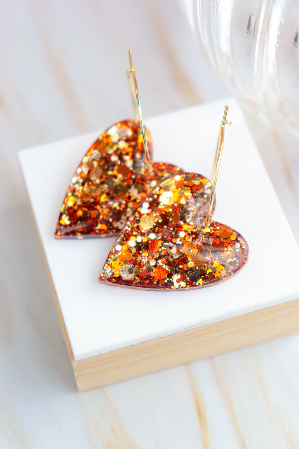 Boucles d'oreilles Mimi Paillettes Bronze