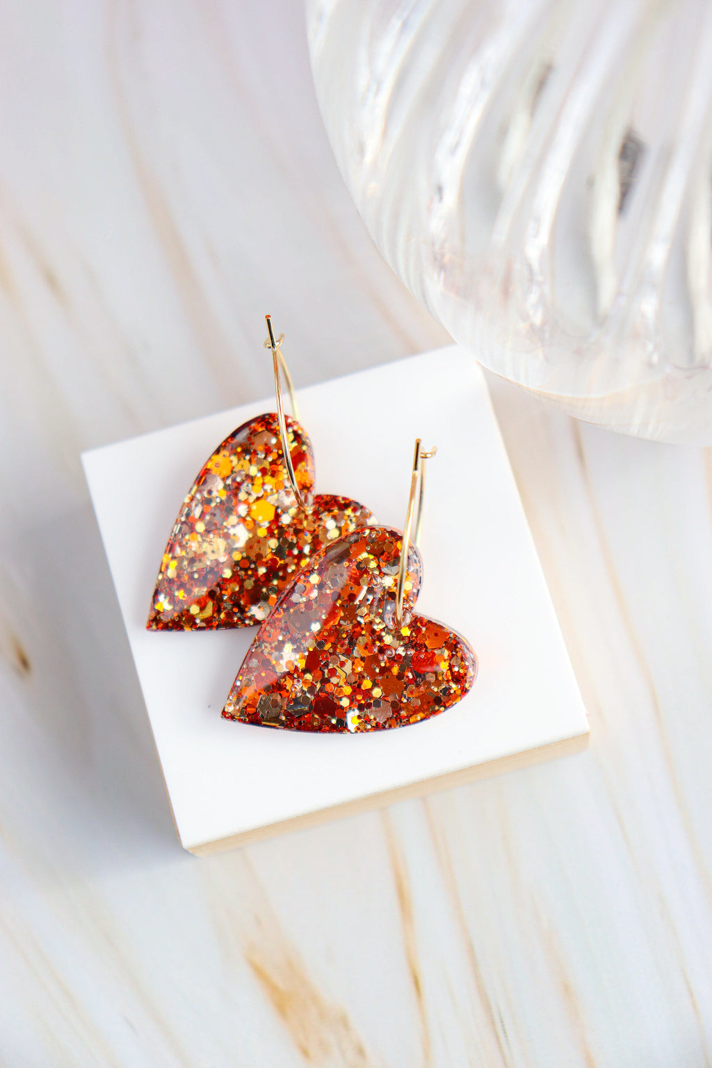 Boucles d'oreilles Mimi Paillettes Bronze