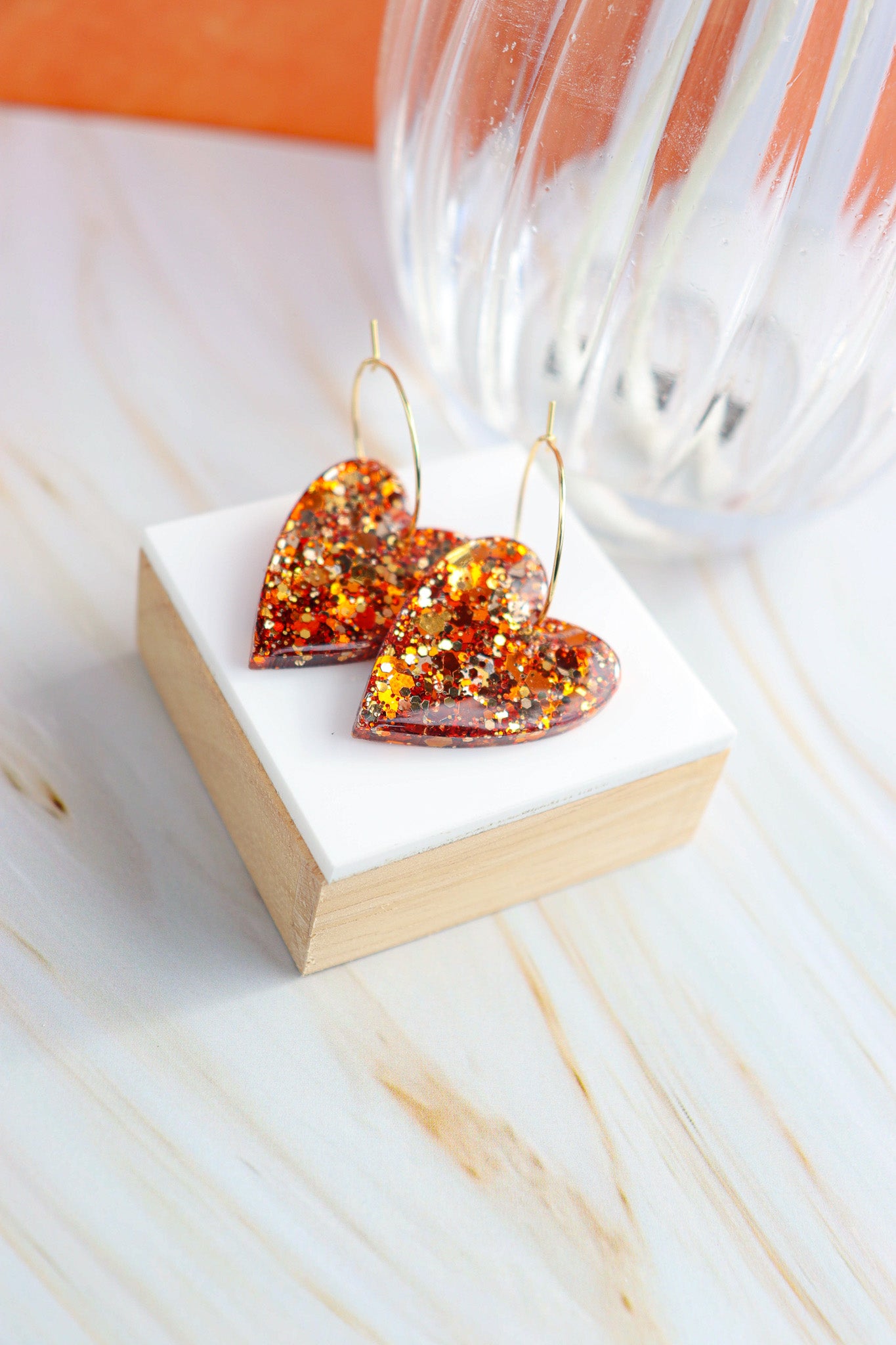 Boucles d'oreilles Mimi Paillettes Bronze