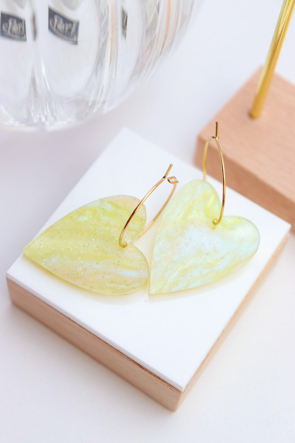 Boucles d'oreilles Mimi Jaune Nacré