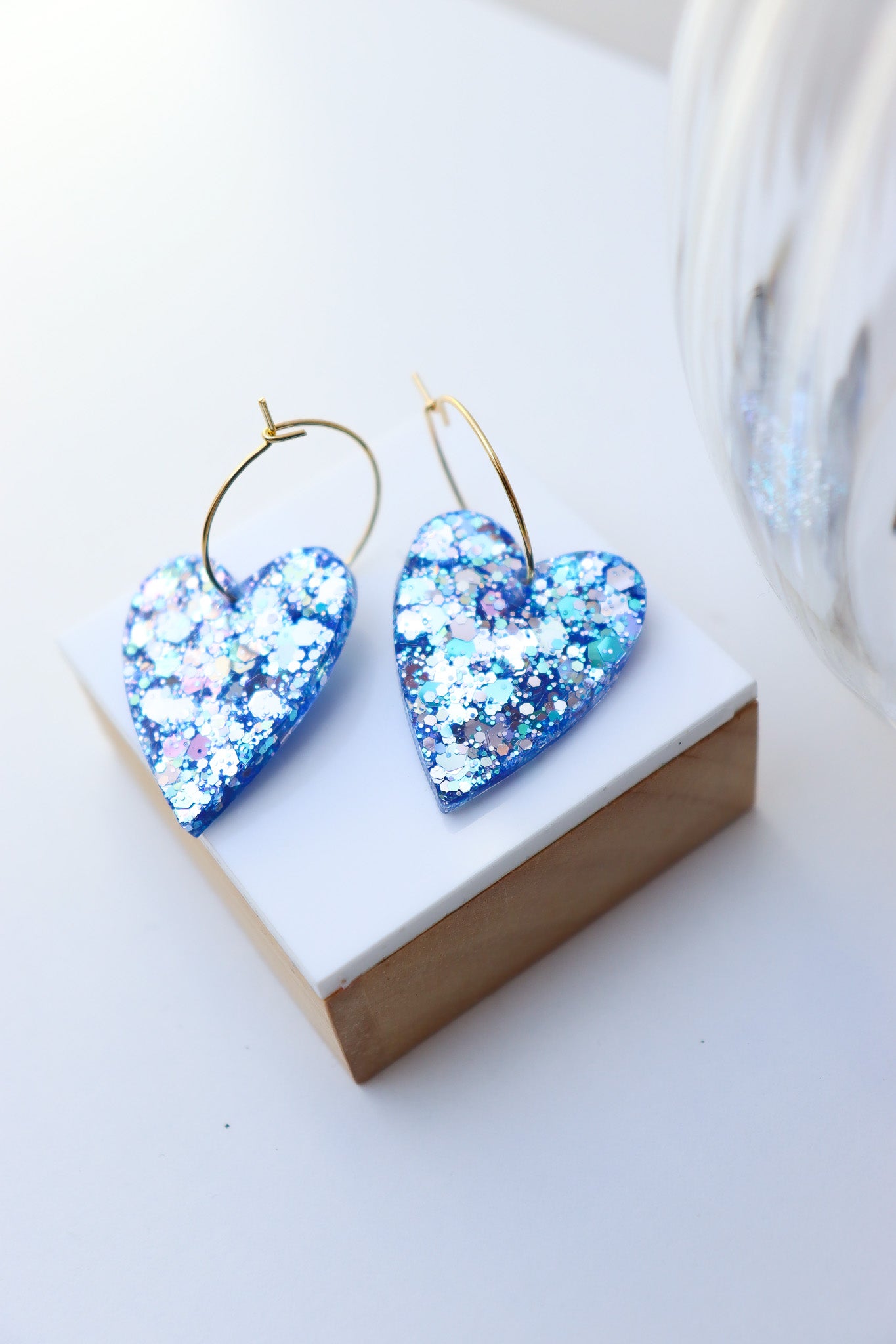 Boucles d'oreilles Mimi Bleu Holographique