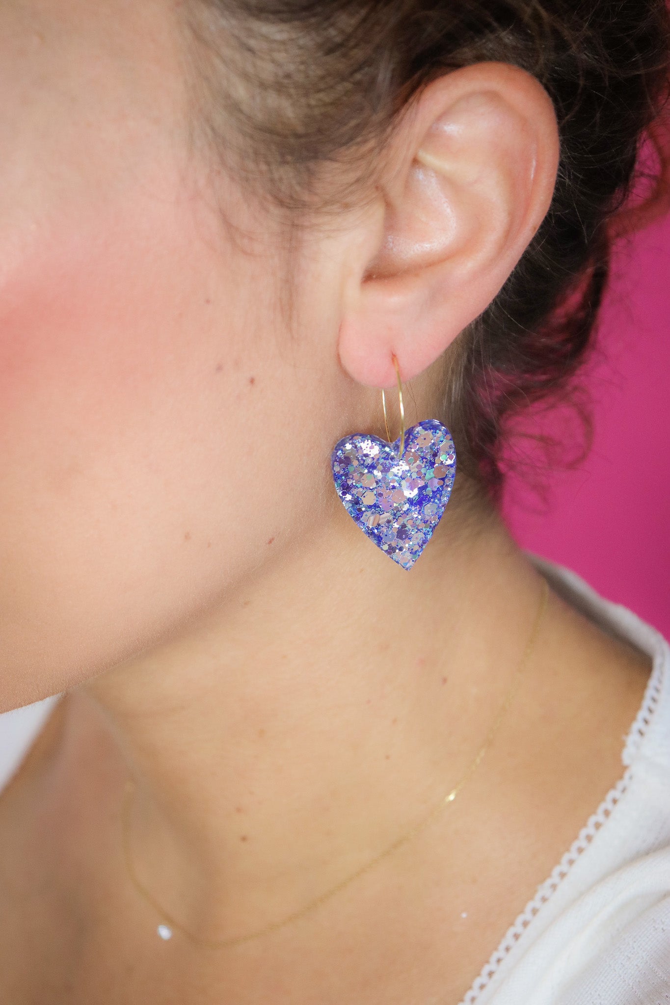 Boucles d'oreilles Mimi Bleu Holographique
