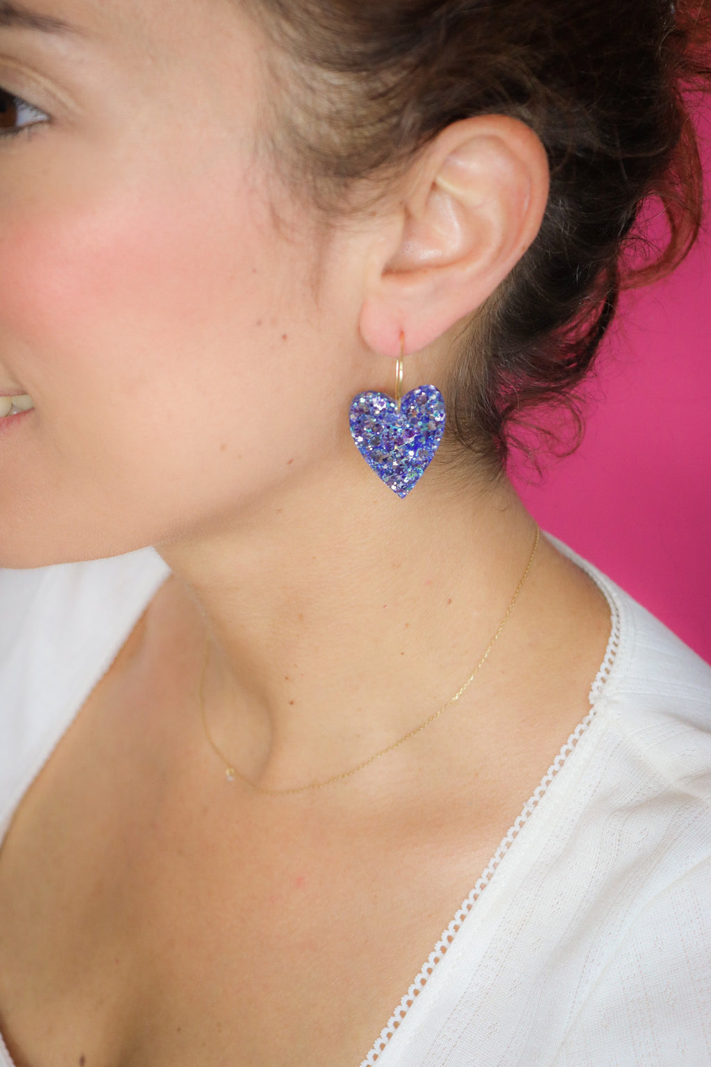 Boucles d'oreilles Mimi Bleu Holographique