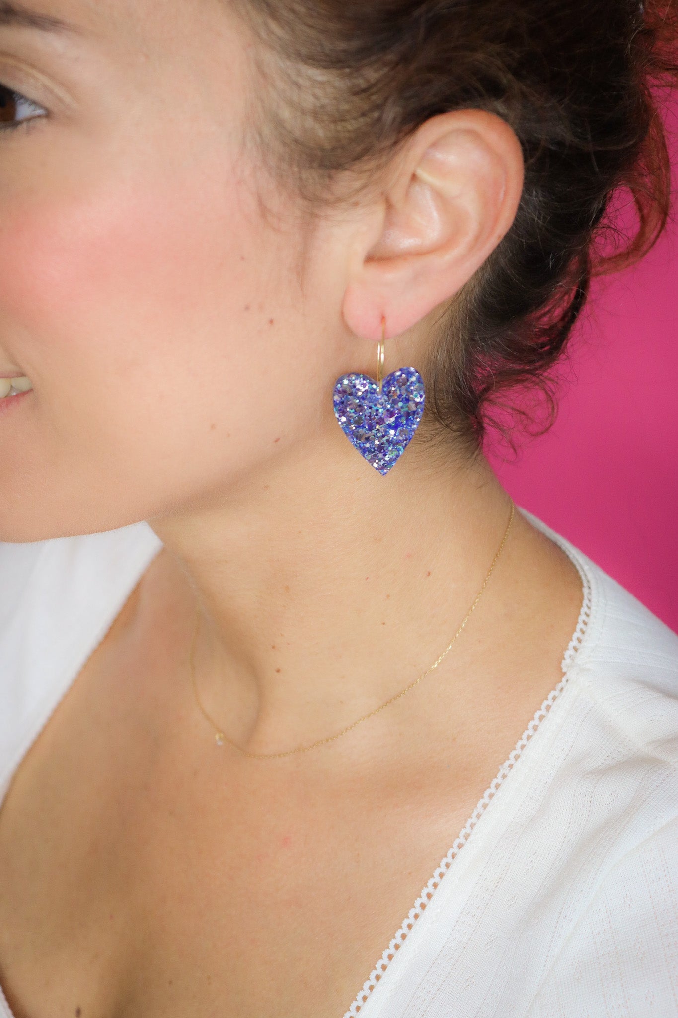 Boucles d'oreilles Mimi Bleu Holographique