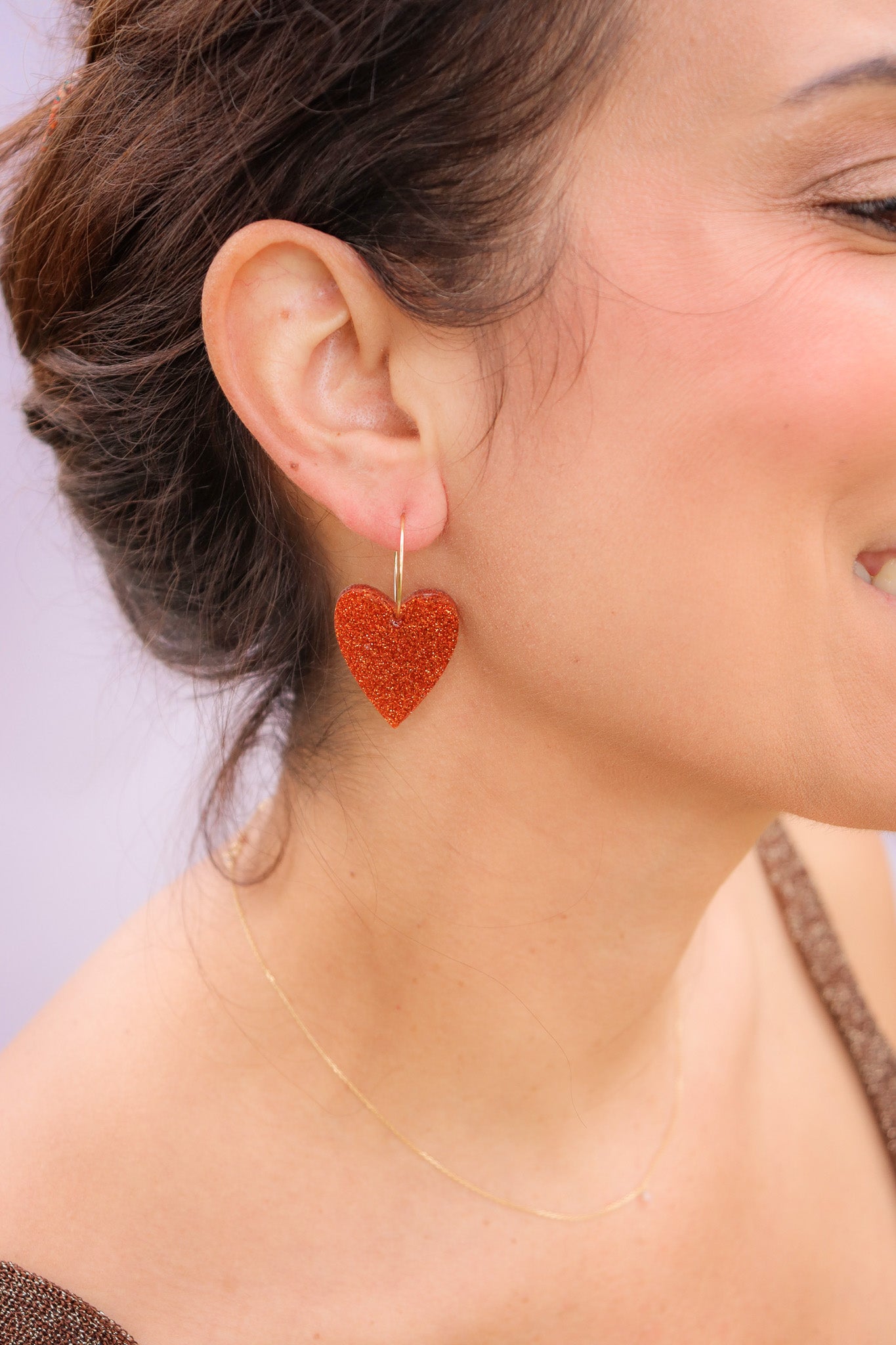 Boucles d'oreilles Mimi Paillettes Citrouille