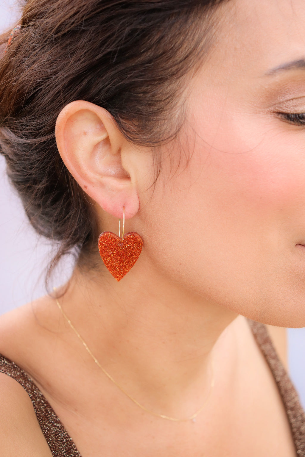 Boucles d'oreilles Mimi Paillettes Citrouille