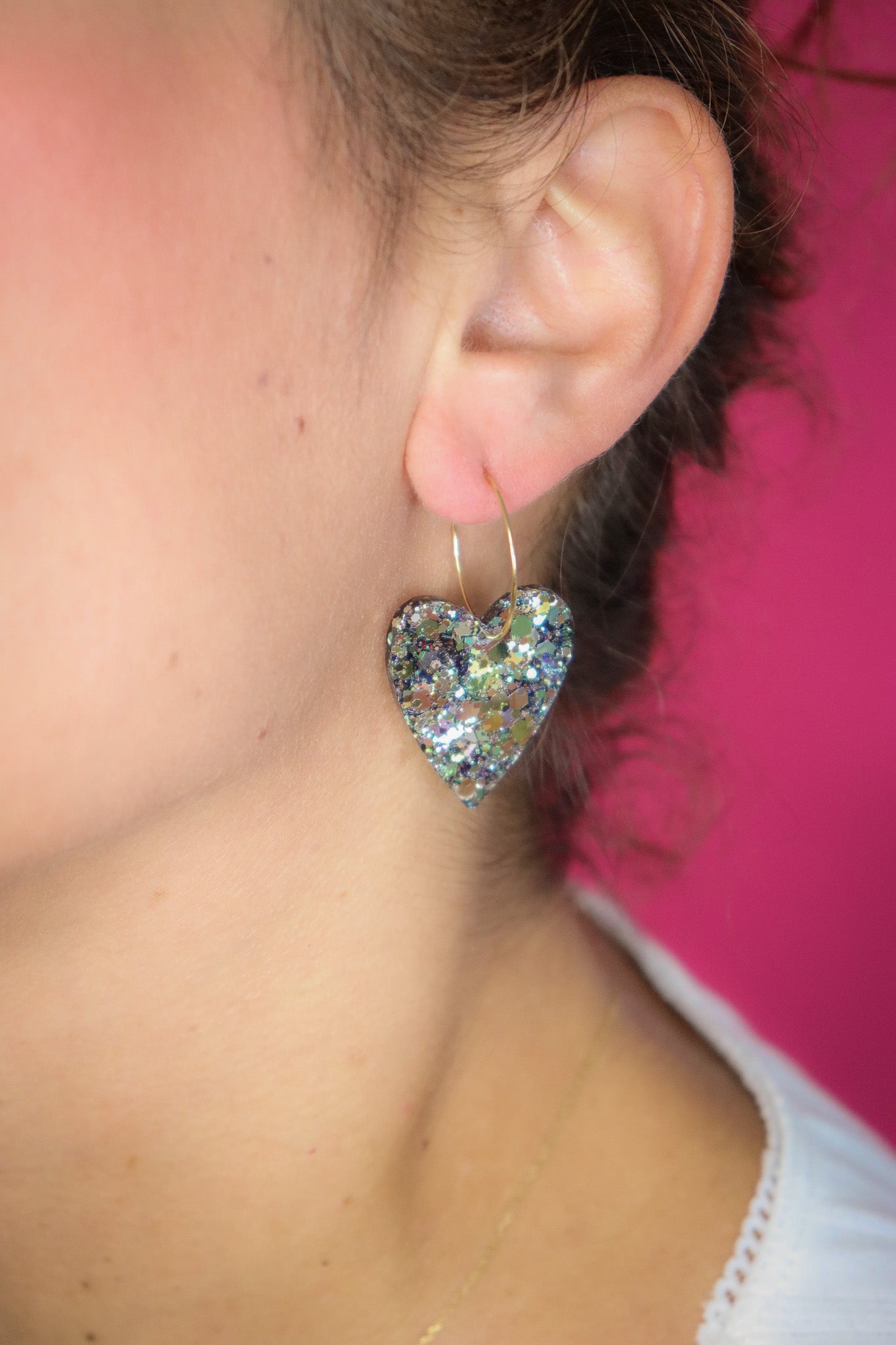 Boucles d'oreilles Mimi Vert Holographique