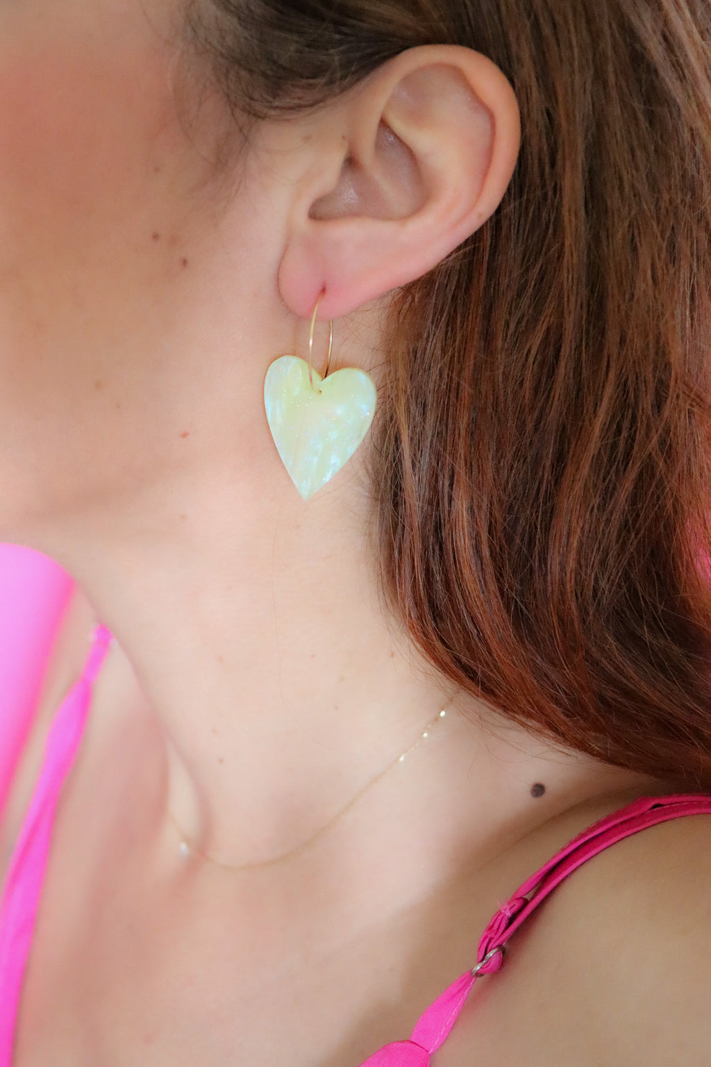 Boucles d'oreilles Mimi Jaune Nacré