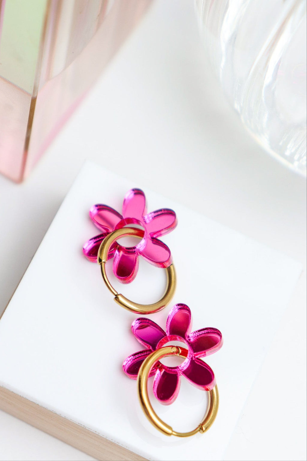 Créoles Jeanne Miroir Rose