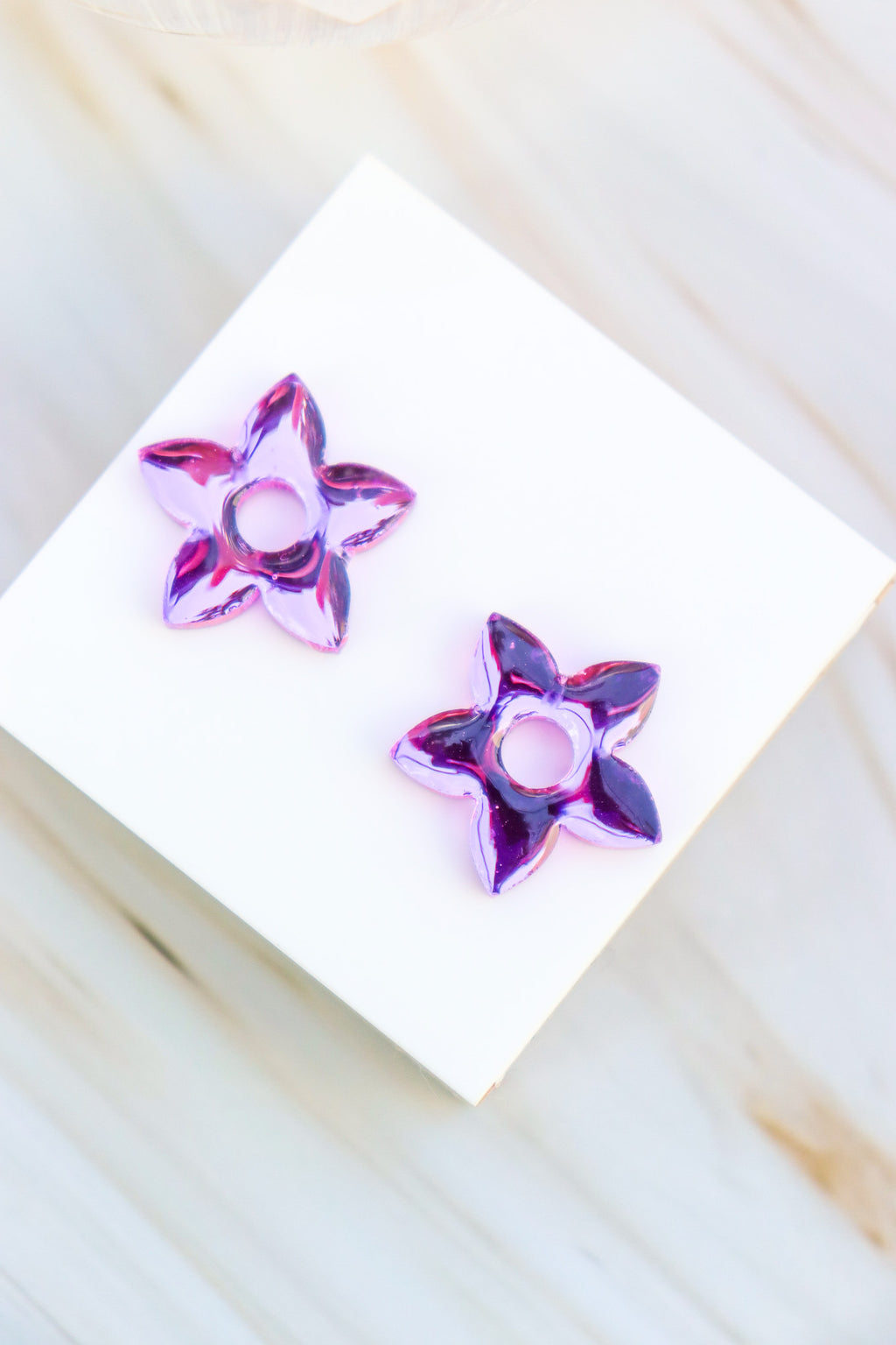 Créoles Naia Miroir Violet