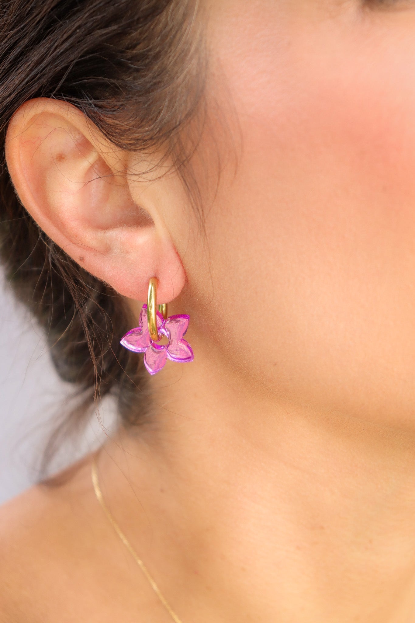 Créoles Naia Miroir Violet