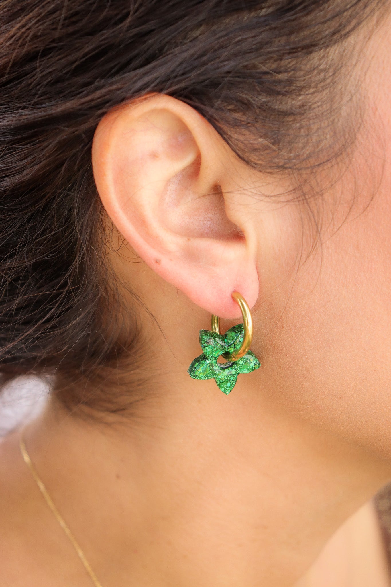 Créoles Naia Paillettes Vertes