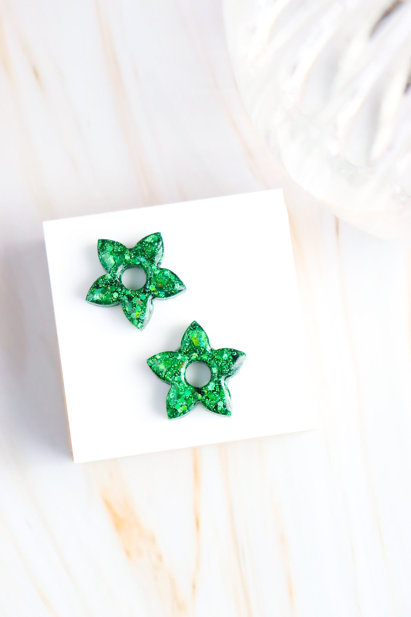 Créoles Naia Paillettes Vertes