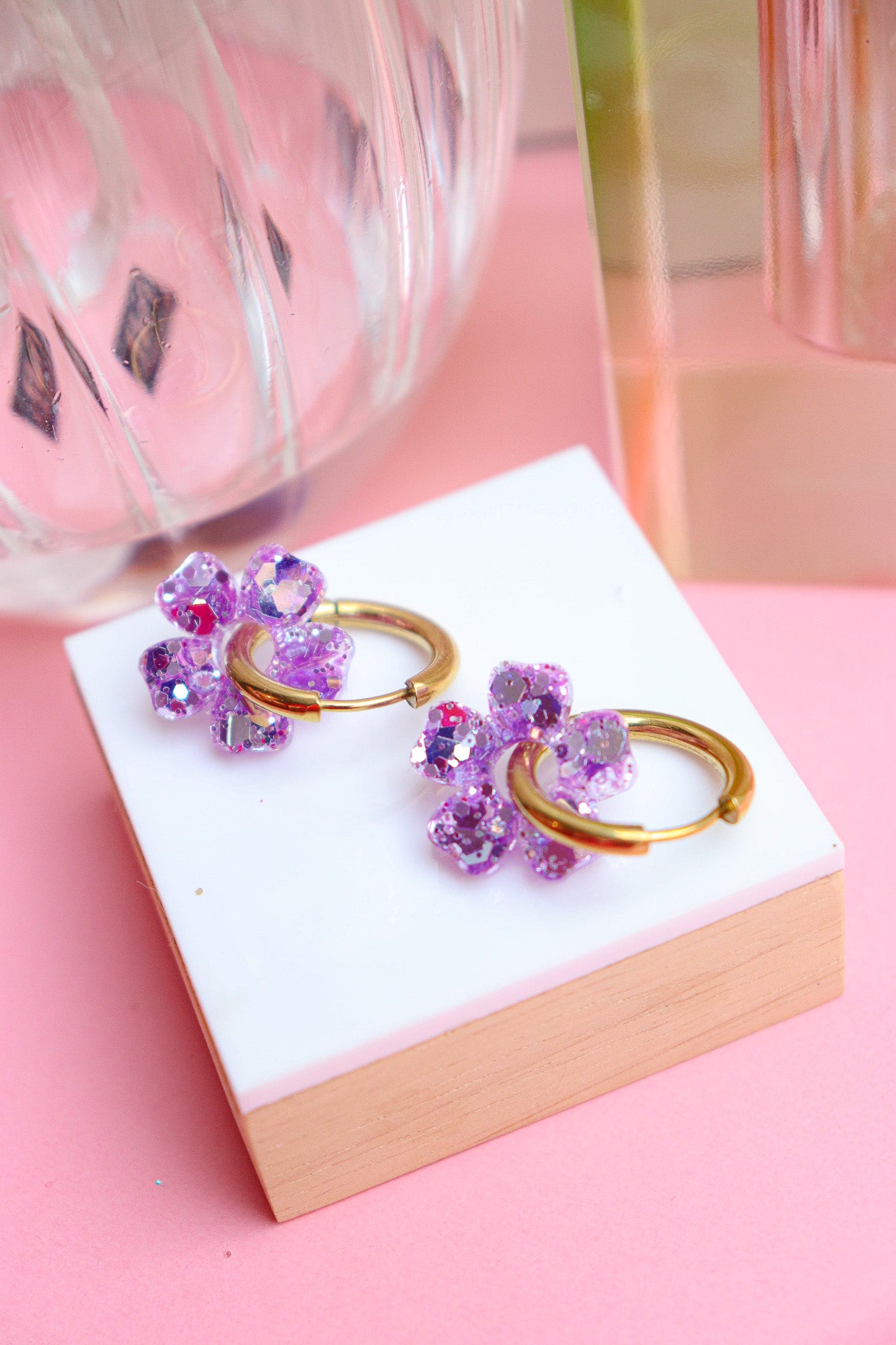 Boucles d'oreilles Sophie Lilas